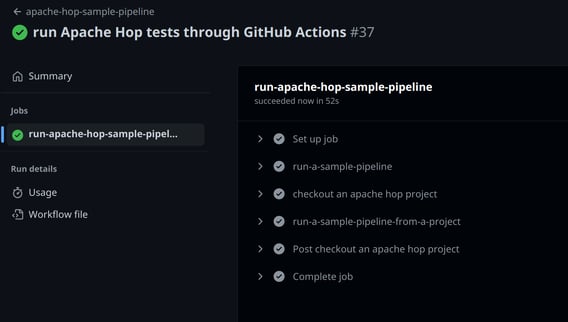 Apache Hop - unit tests in GitHub Actions