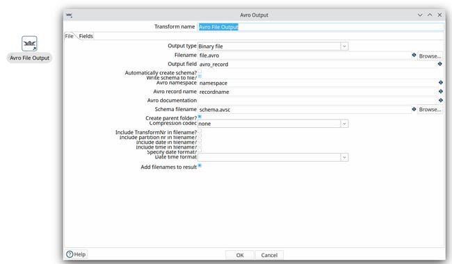 new in Hop 2.0.0 - Apache Avro File Output Transform